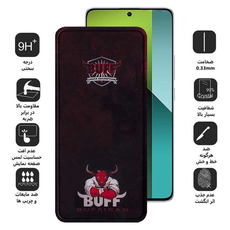 محافظ صفحه نمایش بوف مدل Muscle-Bull-G مناسب برای گوشی موبایل شیائومی Redmi Note 13 4G 5G Note 13 Pro 4G 5G Note 13R Pro
