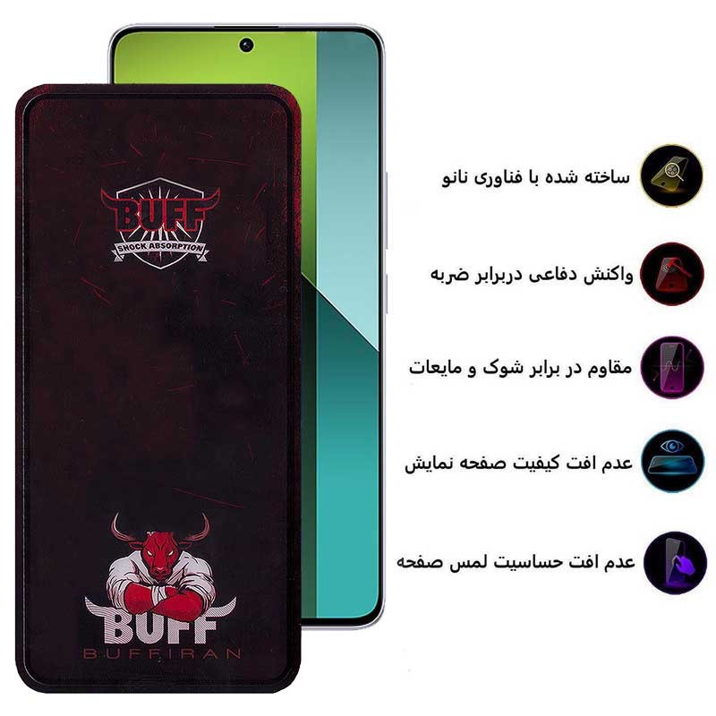 محافظ صفحه نمایش بوف مدل Muscle-Bull-G مناسب برای گوشی موبایل شیائومی Redmi Note 13 4G 5G Note 13 Pro 4G 5G Note 13R Pro