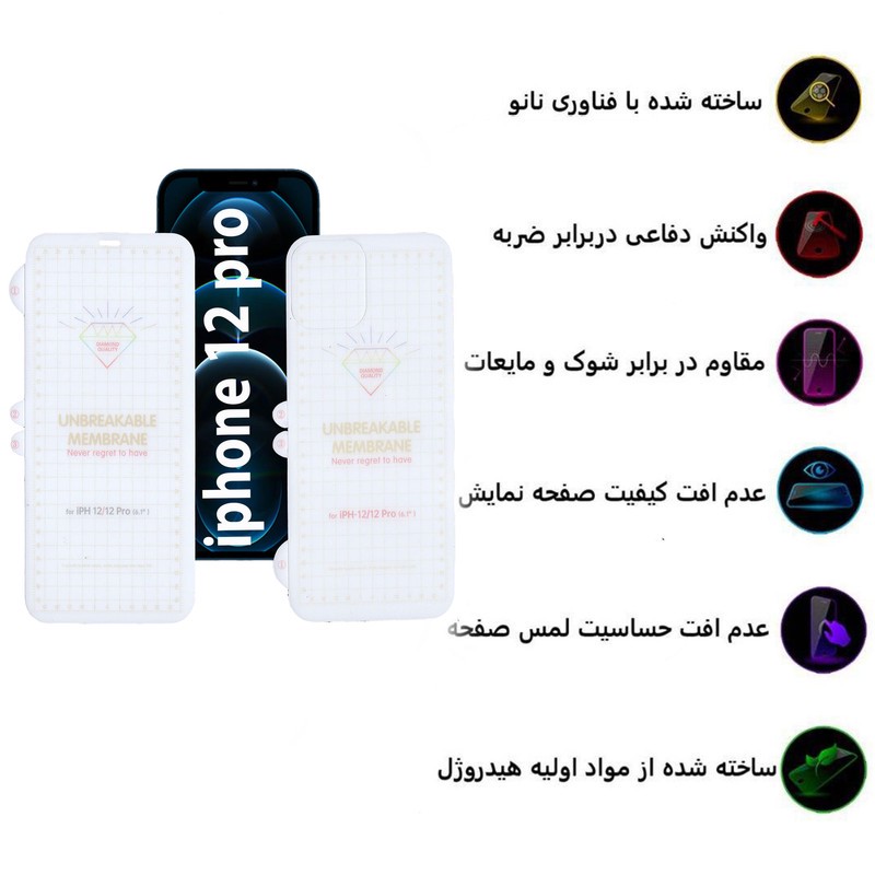 محافظ صفحه نمایش و پشت گوشی بوف مدل Hg01 مناسب برای گوشی موبایل اپل Iphone 12 Pro