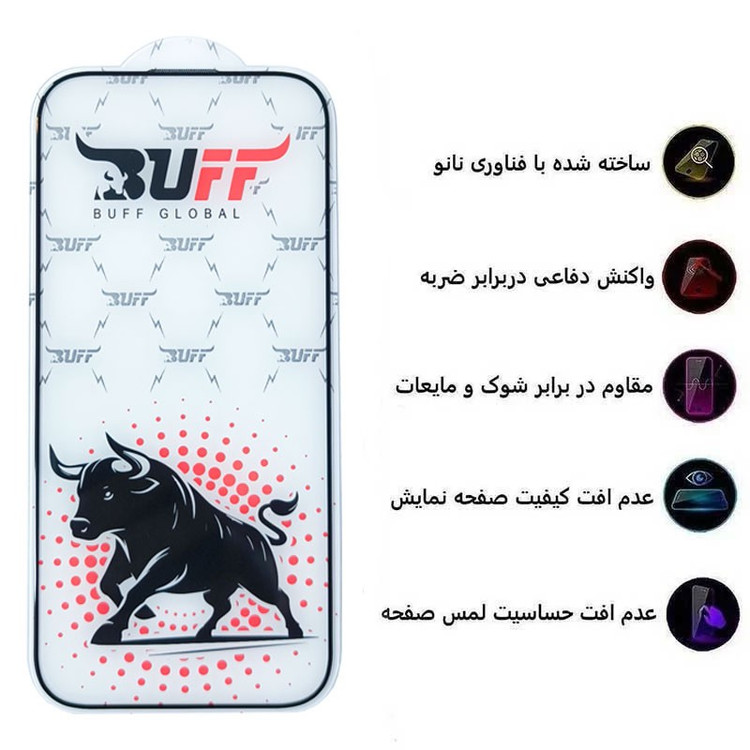 محافظ صفحه نمایش بوف مدل Black Fighter مناسب برای گوشی موبایل اپل iPhone 16 Pro Max