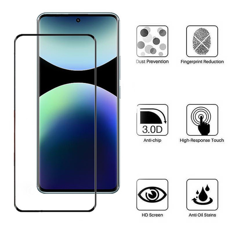 محافظ صفحه نمایش بوف مدل 5D-G مناسب برای گوشی موبایل شیائومی Redmi Note 14 Pro Plus Note 14 Pro 4G 5G Poco X7