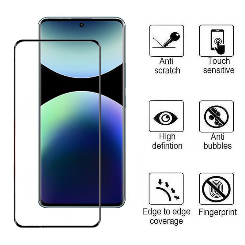 محافظ صفحه نمایش بوف مدل 5D-G مناسب برای گوشی موبایل شیائومی Redmi Note 14 Pro Plus Note 14 Pro 4G 5G Poco X7