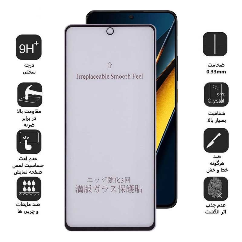 محافظ صفحه نمایش مات بوف مدل 5D-Matte-G مناسب برای گوشی موبایل شیائومی Poco X6 Pro 5G Poco X6 5G Poco M6 Pro 4G