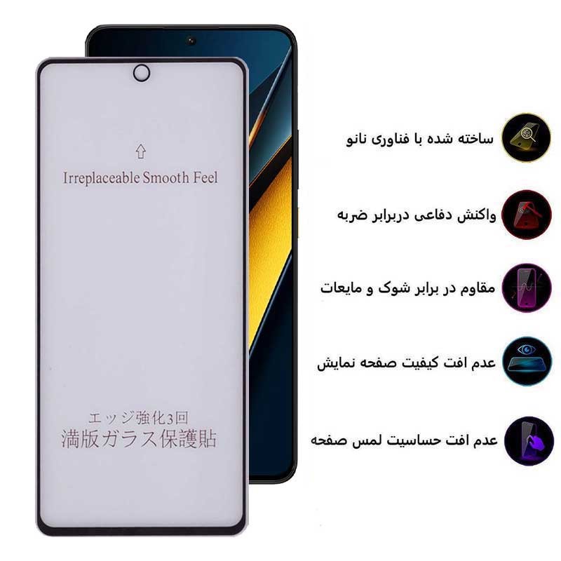 محافظ صفحه نمایش مات بوف مدل 5D-Matte-G مناسب برای گوشی موبایل شیائومی Poco X6 Pro 5G Poco X6 5G Poco M6 Pro 4G