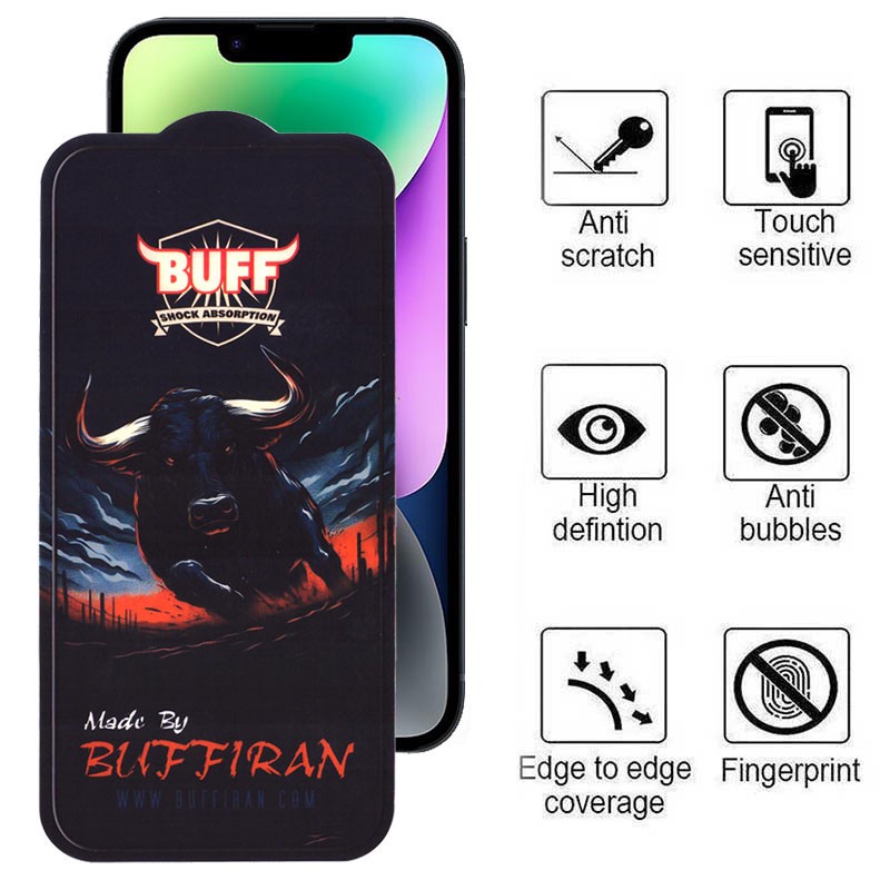 محافظ صفحه نمایش بوف مدل BullRun Crystal Pro-G مناسب برای گوشی موبایل اپل iPhone 16e 13 13 Pro 14