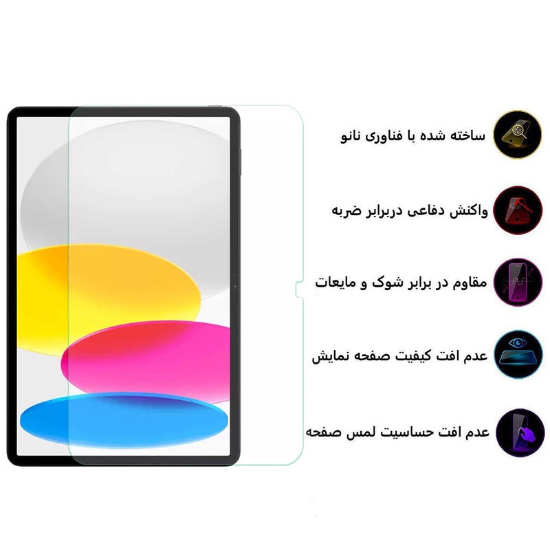 محافظ صفحه نمایش بوف مدل 5D مناسب برای تبلت اپل (iPad A16 iPad 11 (2025) iPad 10 iPad 10.9 (2022