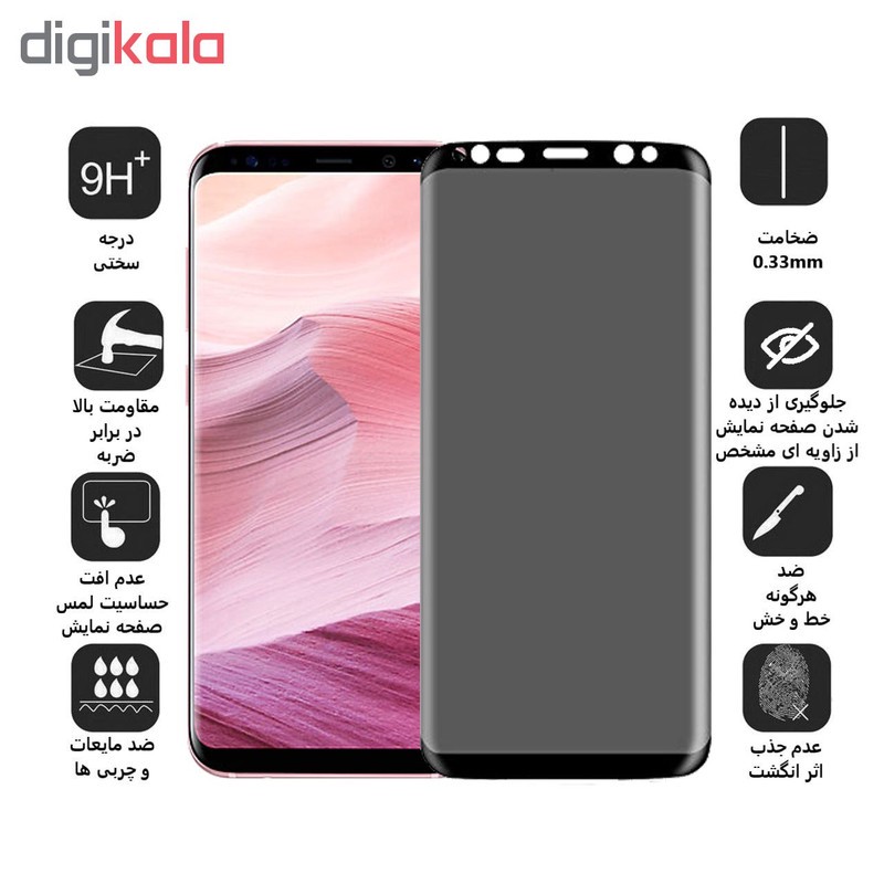 محافظ صفحه نمایش Privacy بوف مدل F33 مناسب برای گوشی موبایل سامسونگ Galaxy S8 Plus