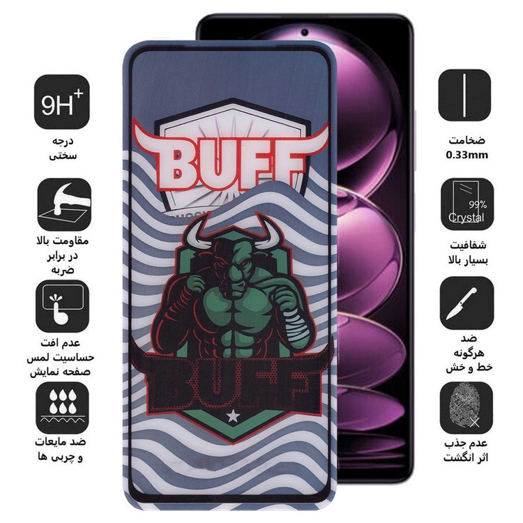 محافظ صفحه نمایش 5D بوف مدل Super Power مناسب برای گوشی موبایل شیائومی Redmi Note 12 5G Poco X5