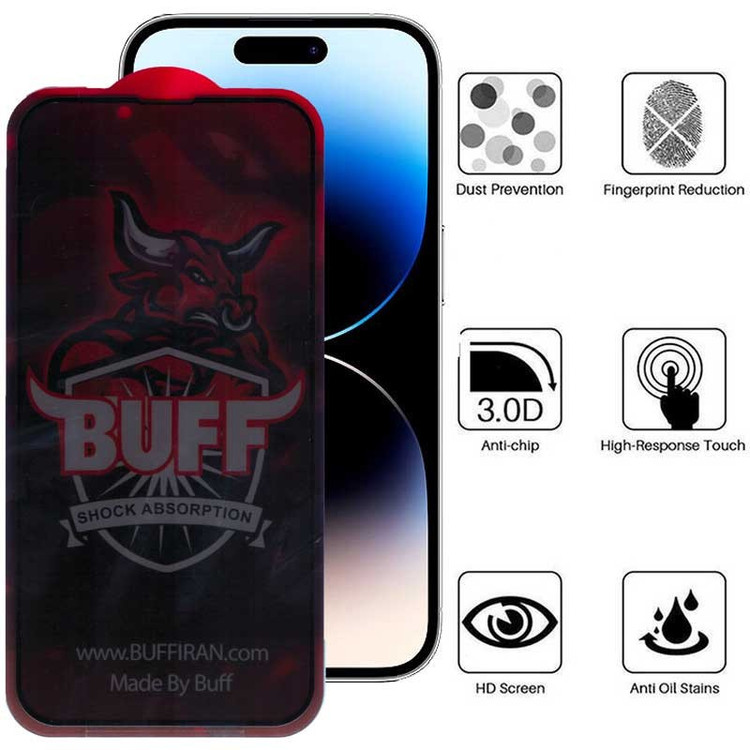محافظ صفحه نمایش حریم شخصی بوف مدل Privacy Pro Plus-G مناسب برای گوشی موبایل اپل iPhone 16e 14 13 Pro 13