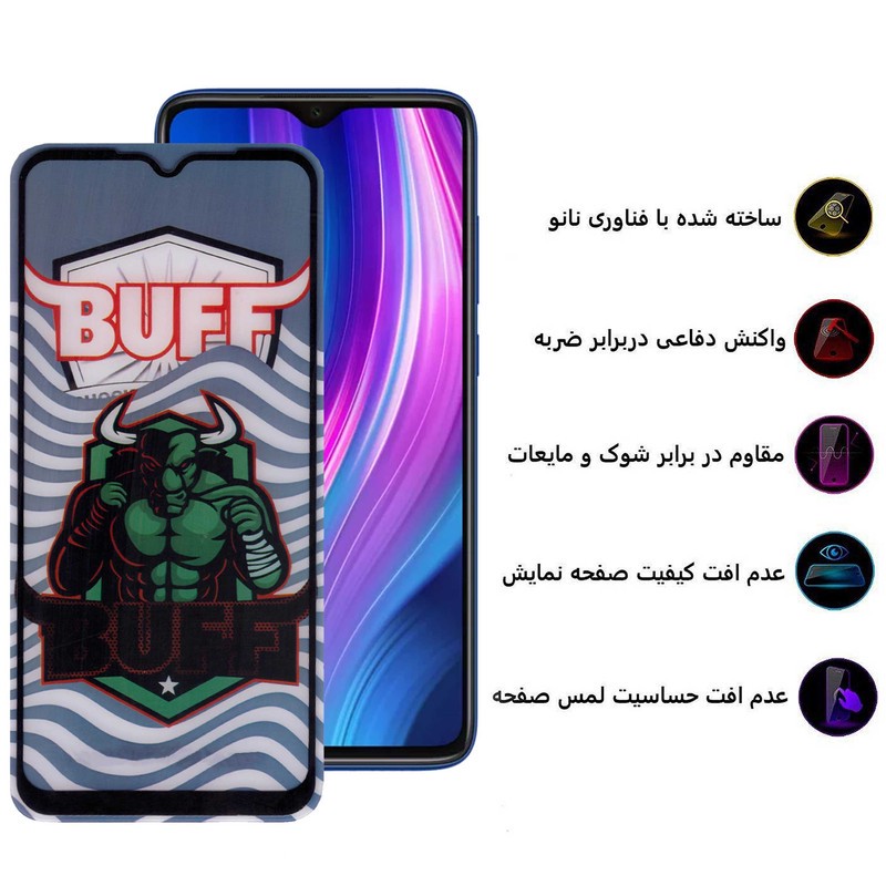 محافظ صفحه نمایش 5D بوف مدل Super Power-G مناسب برای گوشی موبایل شیائومی Redmi Note 9 4G (China) Note 8 Pro