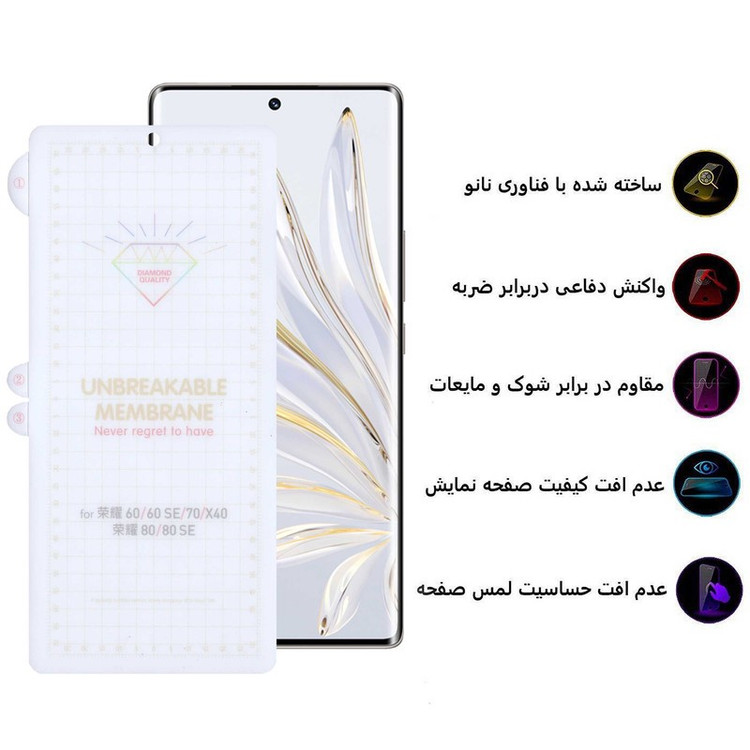 محافظ صفحه نمایش بوف مدل Hydrogel-G مناسب برای گوشی موبایل آنر 60 70 80 X40 80 SE 60 SE