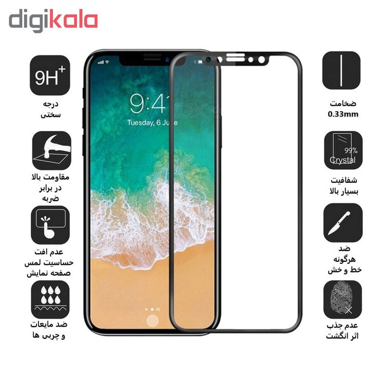 محافظ صفحه نمایش 5D بوف مدل F33 مناسب برای گوشی موبایل اپل Iphone Xs