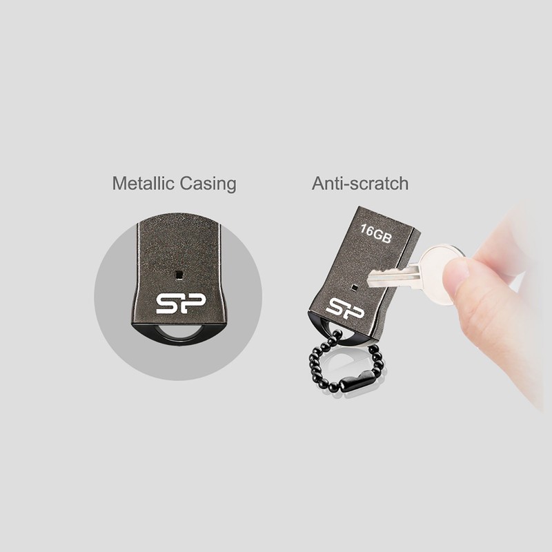 فلش مموری سیلیکون پاور مدل Touch T01 ظرفیت 64 گیگابایت حافظه مقاوم ضد آب، ضد شوک و گردوغبار با طراحی فشرده و فناوری C...