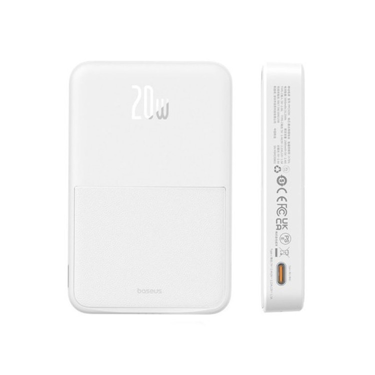 پاوربانک بی سیم 20 وات بیسوس مدل MagPro Magnetic Bracket 20w با ظرفیت 5000 میلی آمپر ساعت به همراه کابل USB-C به USB-C