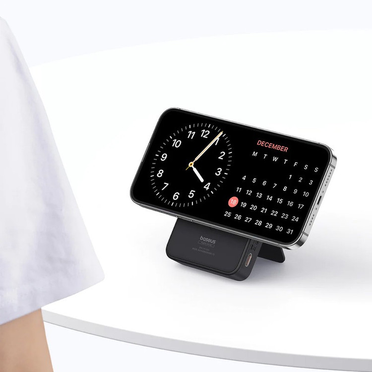 پاوربانک بی سیم 20 وات بیسوس مدل MagPro Magnetic Bracket 20w با ظرفیت 5000 میلی آمپر ساعت به همراه کابل USB-C به USB-C