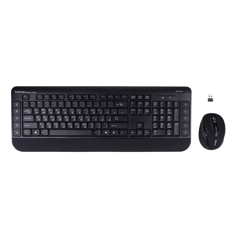 کیبورد و ماوس بی سیم هترون مدل HKCW140، سوییچ ممبران، Full-Size