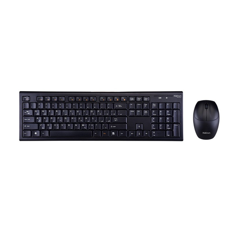 کیبورد و ماوس بی سیم هترون مدل HKCW130، سوییچ ممبران، Full-Size