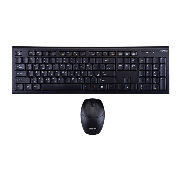 کیبورد و ماوس بی سیم هترون مدل HKCW130، سوییچ ممبران، Full-Size