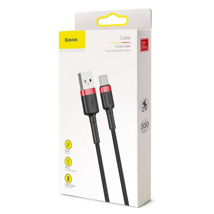 کابل تبدیل USB به USB-C باسئوس مدل CATKLF-U91 Cafule طول 3 متر