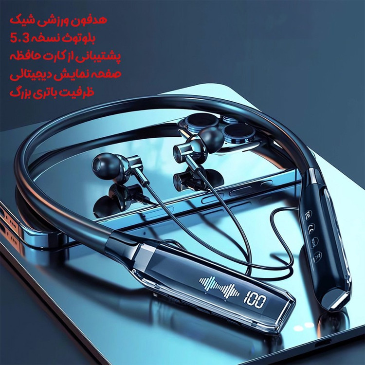 هدفون بلوتوثی گردنی ریمکس مدل RB-S20 با حذف نویز HD، درگاه شارژ USB Type-C، با قابلیت اتصال به چند دستگاه، طراحی ارگو...