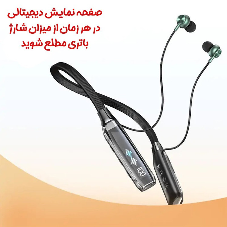 هدفون بلوتوثی گردنی ریمکس مدل RB-S20 با حذف نویز HD، درگاه شارژ USB Type-C، با قابلیت اتصال به چند دستگاه، طراحی ارگو...