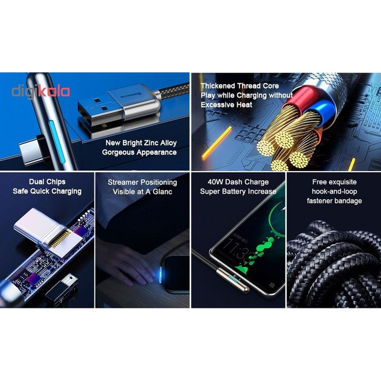 کابل تبدیل USB به USB-C باسئوس مدل CAT7C-B طول 1 متر