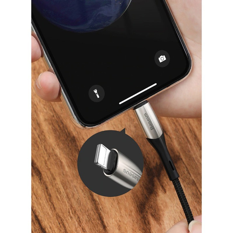 کابل تبدیل USB-C به لایتنینگ باسئوس مدل Horizontal CATLSP-01 طول 1 متر