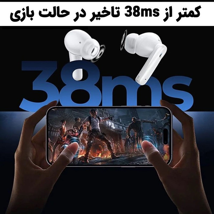 هدفون بلوتوثی ریمکس مدل Cozy Pods دارای نویز کنسلینگ فعال (ANC) و نویز کنسلینگ میکروفون (ENC)، درگاه شارژ USB Type-C،...