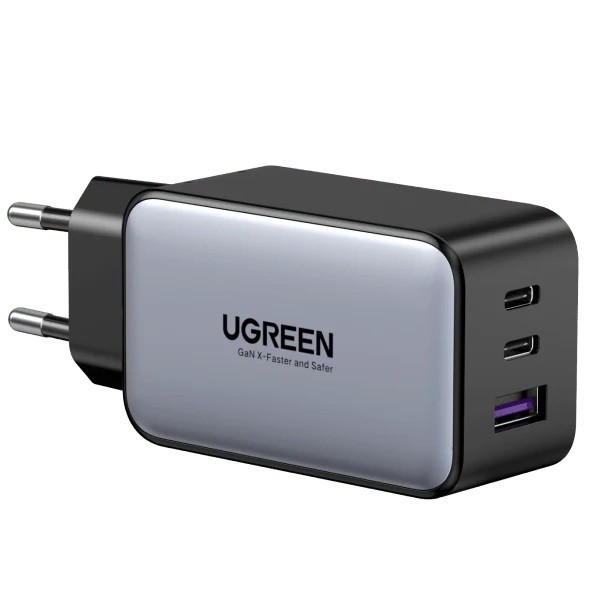 شارژر دیواری 65 وات با دو پورت USB-C و یک پورت USB-A یوگرین مدل X553 کد 35042