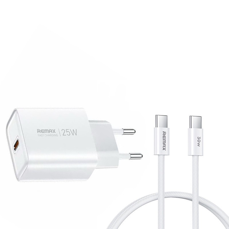 شارژر دیواری 25 وات ریمکس مدل A55 SUPERFAST به همراه کابل تبدیل USB-C