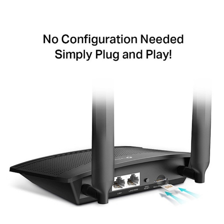 مودم روتر 4G خانگی تی پی لینک مدل TL-MR100 با پشتیبانی شبکه 4G و رابط RJ-45 LAN، منبع تغذیه برق