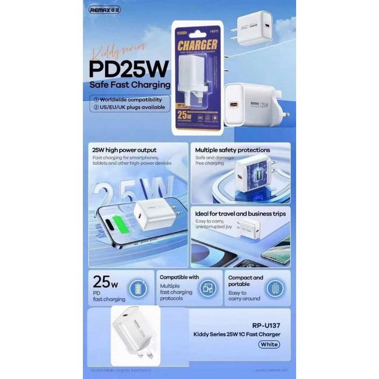 شارژر دیواری 25 وات ریمکس مدل A06 SUPERFAST