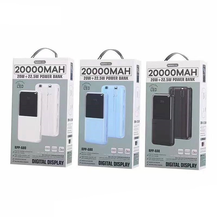 پاوربانک ریمکس مدل prp 680 ظرفیت 20000 میلی آمپر ساعت