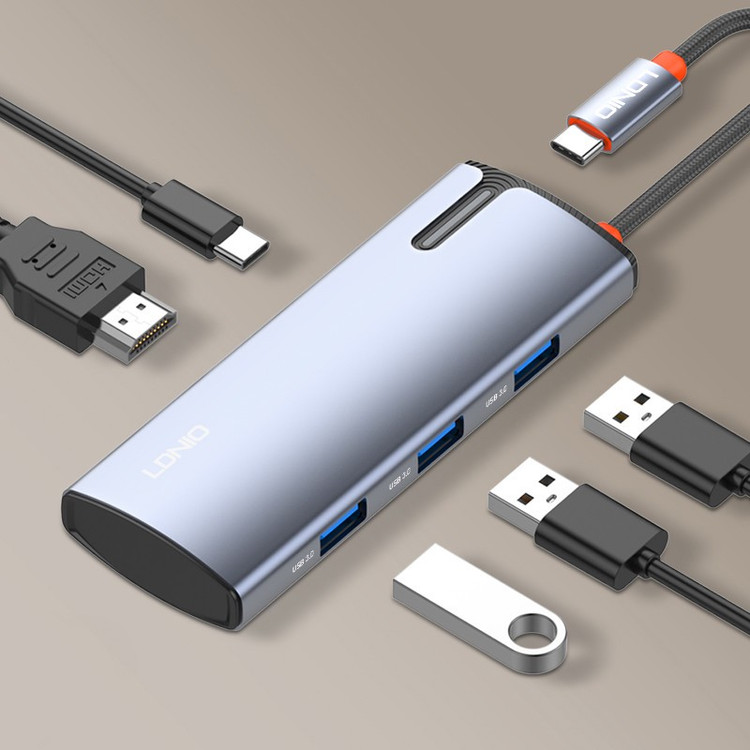 هاب 5 پورت USB-C الدینیو مدل DS-15H
