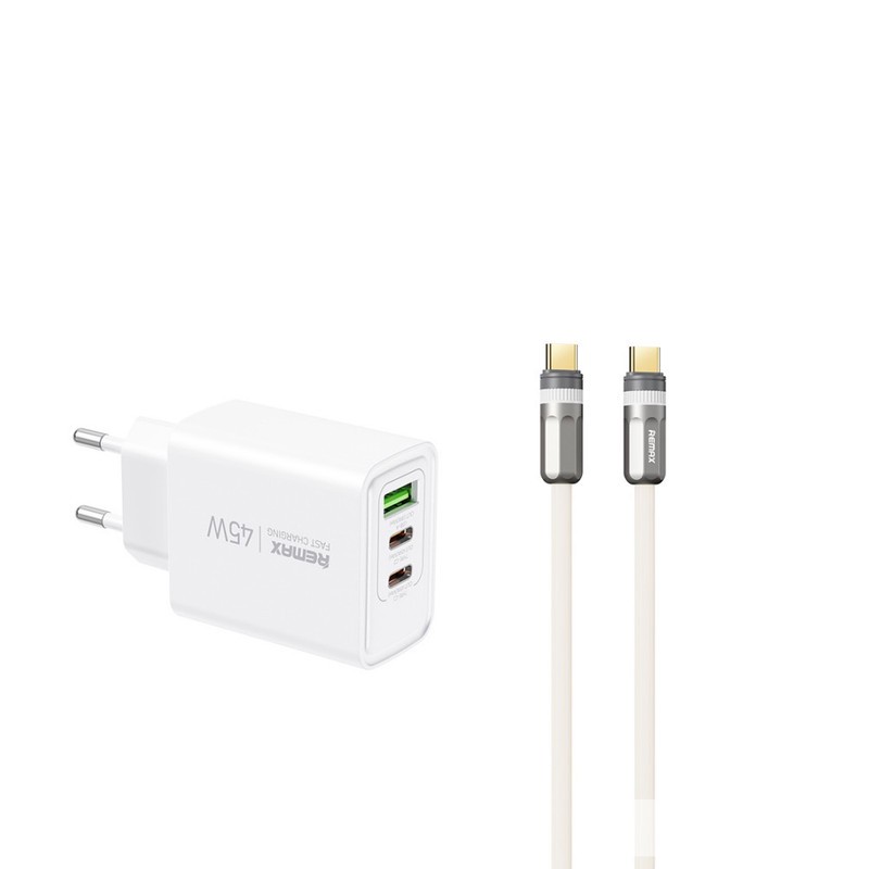 شارژر دیواری 45 وات ریمکس مدل S23 ULTRA به همراه کابل تبدیل USB-C