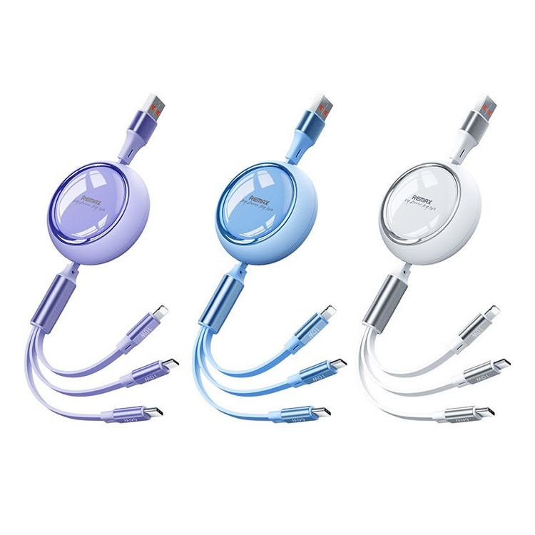 کابل تبدیل USB به USB-C لایتنینگ Micro USB ریمکس مدل RC-C029 طول 1.2 متر
