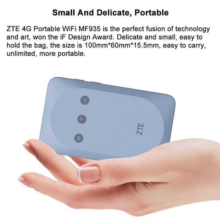 مودم 4G LTE قابل حمل زد تی ای مدل ZTE MF935 با باتری 2000 میلی آمپر، پشتیبانی از اتصال همزمان 8 دستگاه، وای فای 802.1...