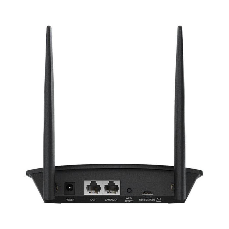 مودم روتر 4G تی پی لینک مدل TL-MR100 با پشتیبانی از شبکه 4.5G، قابلیت اتصال سیم کارت، آنتن خارجی، پورت LAN و WAN، منا...