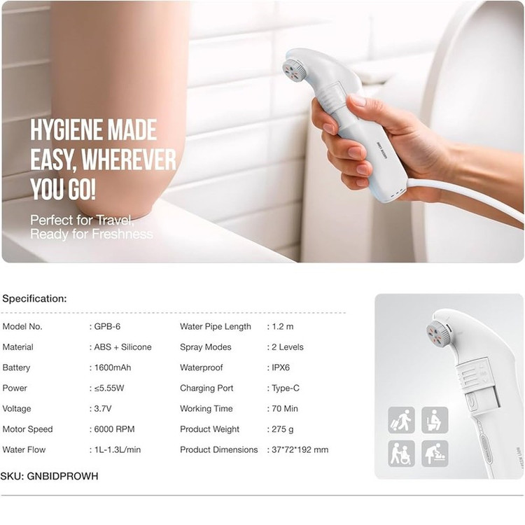 خودشور شلنگی سفری گرین لاین مدل Bidet Pro