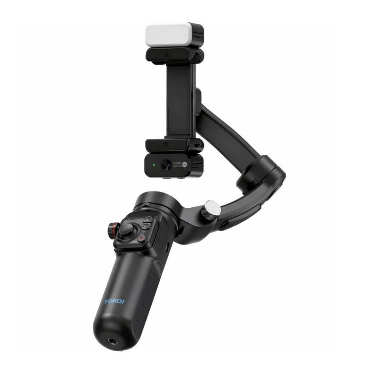 گیمبال و استابیلایزر هوشمند توکی مدل M03 AI 3-Axis به همراه دوربین دنبال کننده و میکروفون و فلش