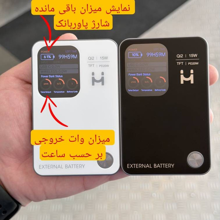 پاوربانک 20 وات مدل MH5 ظرفیت 5000 میلی آمپرساعت