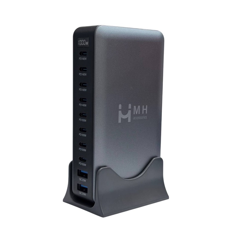 شارژر رومیزی 140 وات 10 پورت مدل MH 1000W
