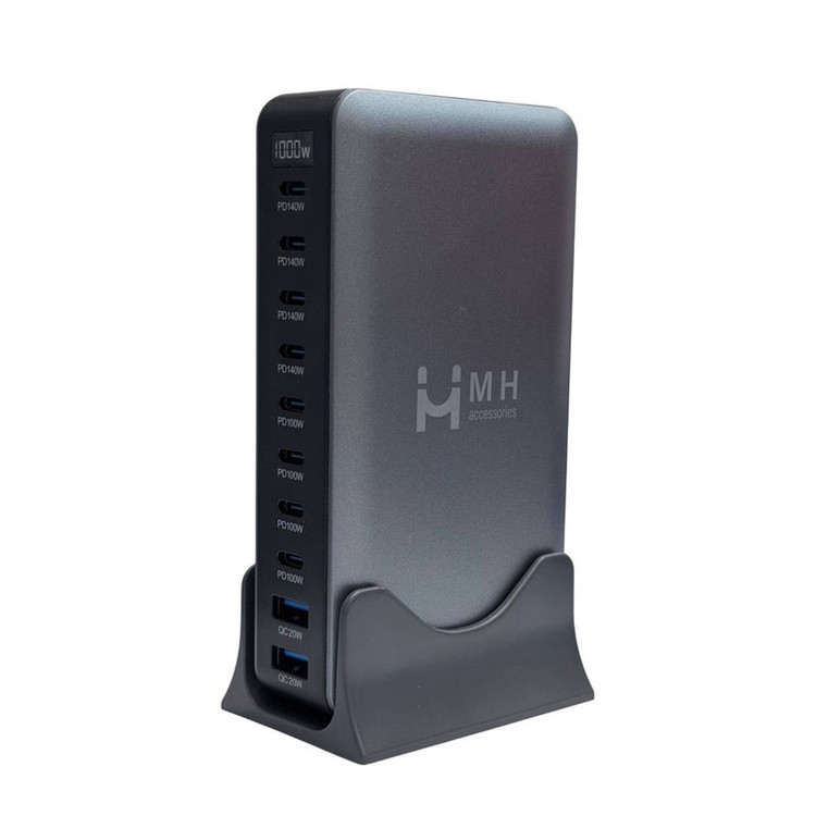 شارژر رومیزی 140 وات 10 پورت مدل MH 1000W