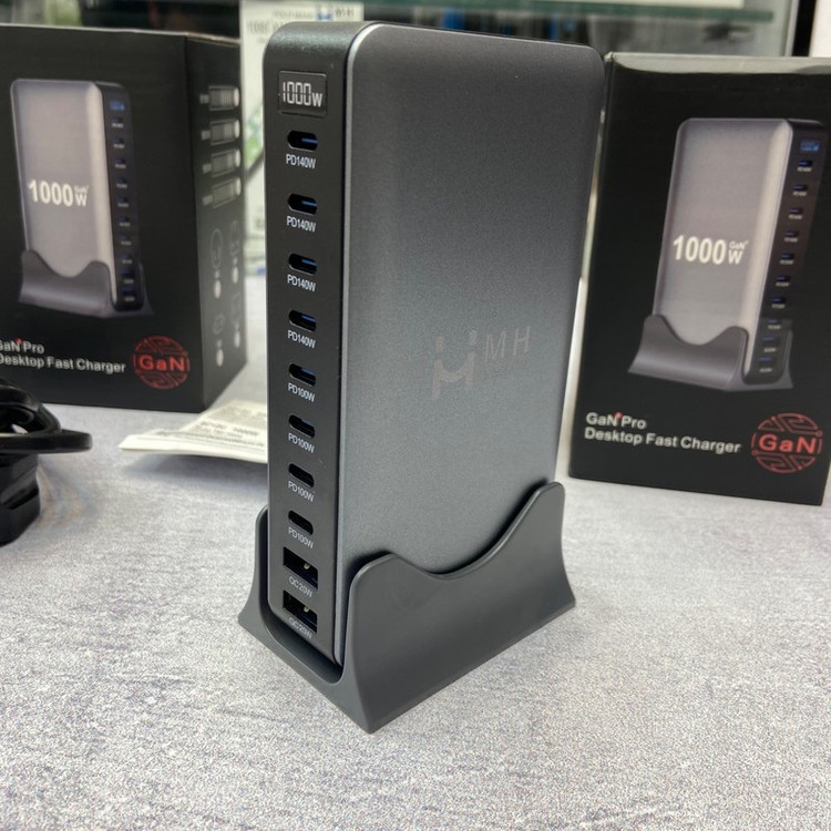 شارژر رومیزی 140 وات 10 پورت مدل MH 1000W