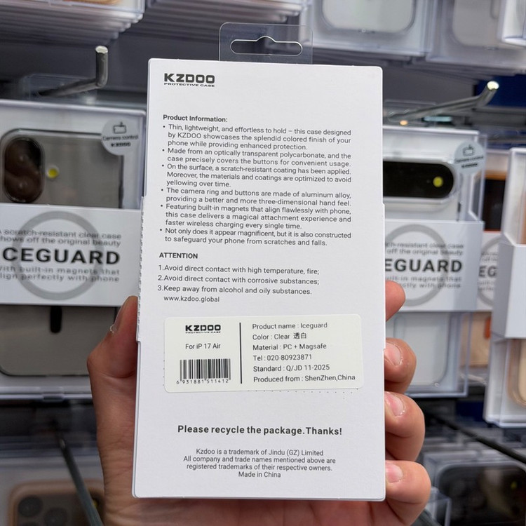 کاور کی-زد دوو مدل ICEGUARD مناسب برای گوشی موبایل اپل IPHONE 17 Air