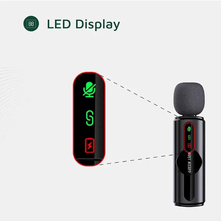 میکروفن بی سیم گرین لاین مدل GM-75X با درگاه اتصال USB-C لایتنینگ USB-A