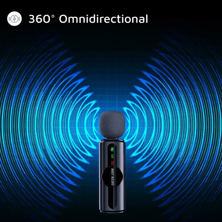میکروفن بی سیم گرین لاین مدل GM-75X با درگاه اتصال USB-C لایتنینگ USB-A