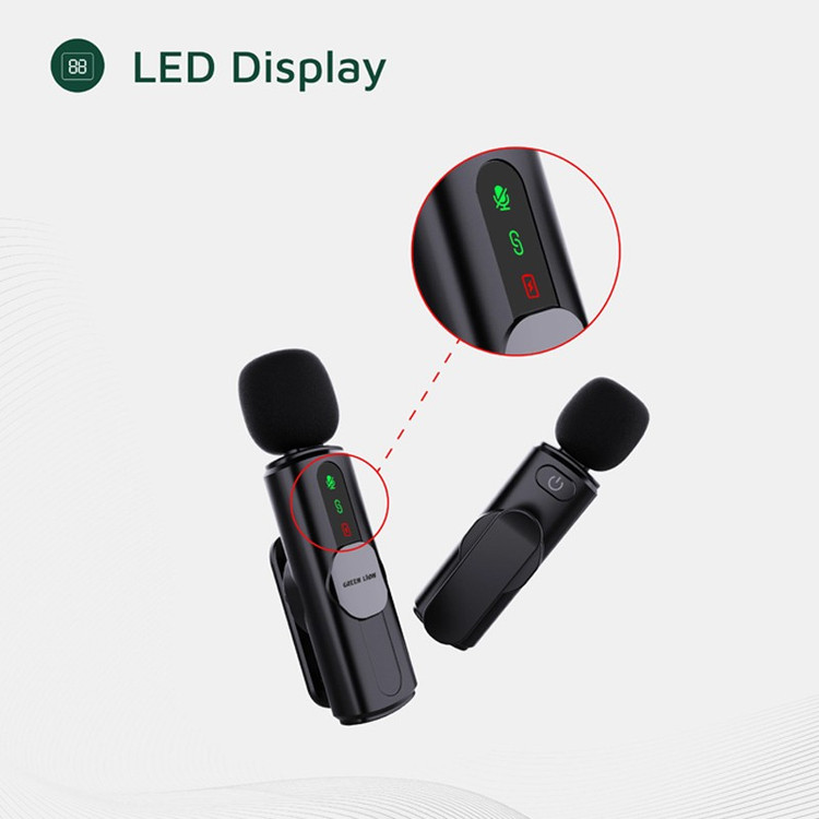 ست میکروفن بی سیم گرین لاین مدل GM-76X با درگاه اتصال USB-C لایتنینگ USB-A