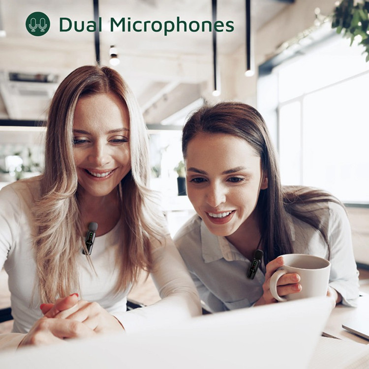 ست میکروفن بی سیم گرین لاین مدل GM-76X با درگاه اتصال USB-C لایتنینگ USB-A