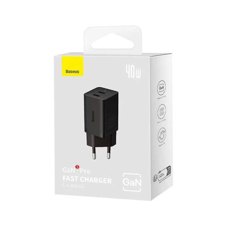 شارژر دیواری 40 وات بیسوس مدل GaN 5 Pro